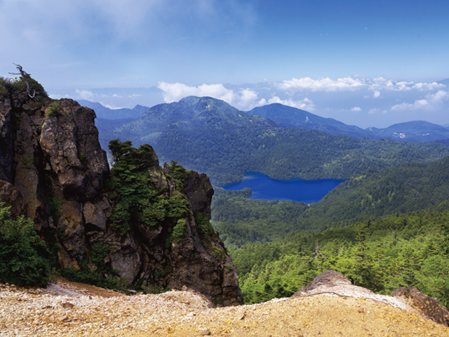 View of Onuma Pond from the summit of Mt. Akaishi