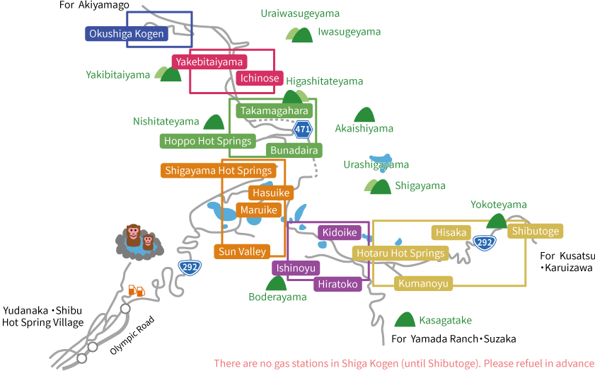 Shiga Kogen Accommodation Map